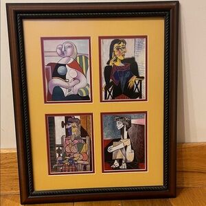 Framed Abstract Art Print with Black Frame